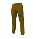 Brown men's tracksuit trousers with side stripes in Rox Sports Jersey fabric — rear view