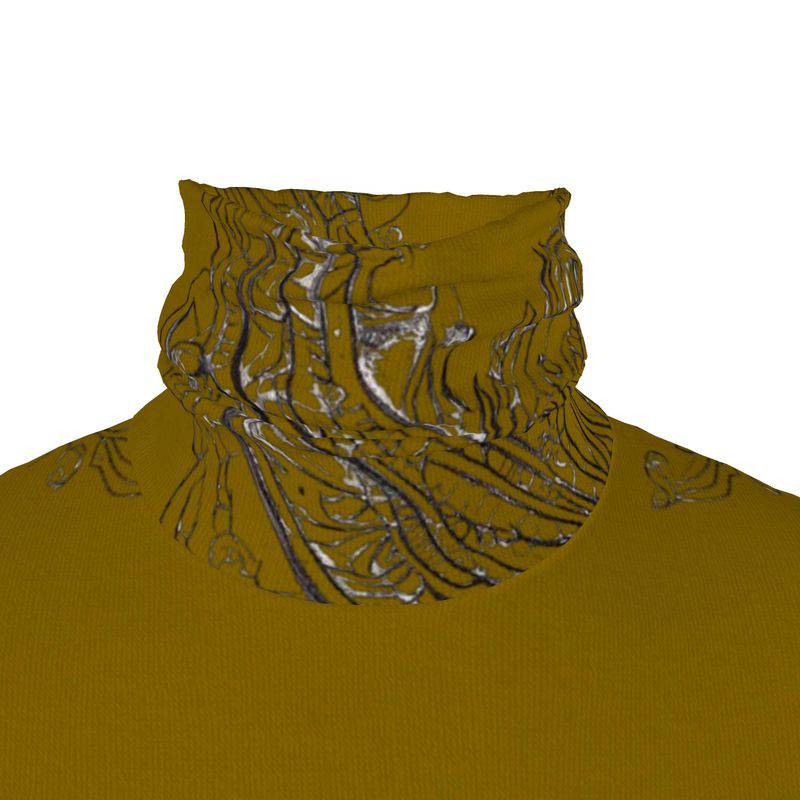 Rich and Rich Men's Brown Slim Fit Roll Turtleneck sweater front view