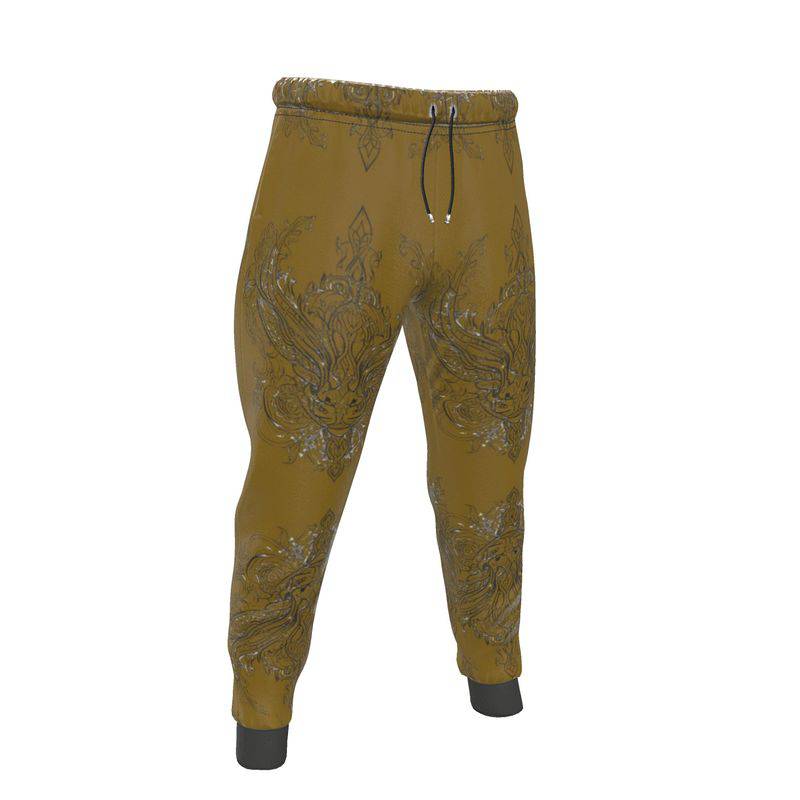 Men's slim fit poly-elastane joggers with cuffed ankles and drawstring