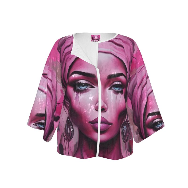 R&RH 'Her Eyes' Pink Designer Kimono Jacket