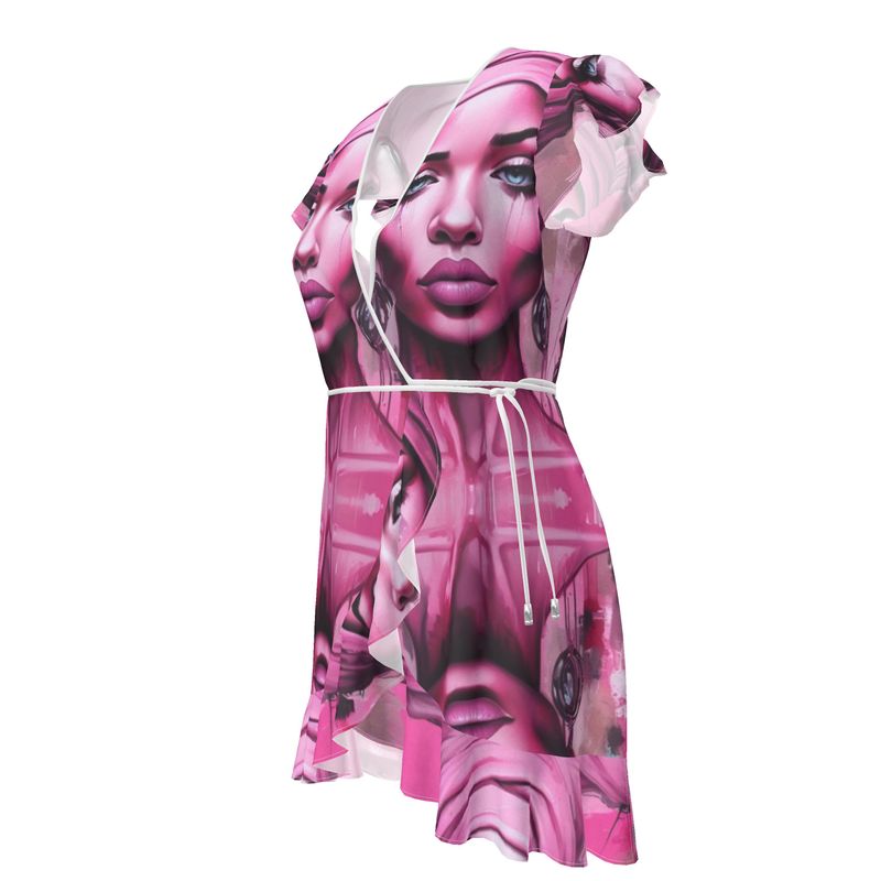 Rich and Rich 'Her Eyes' Pink Designer Women's Tea Dress