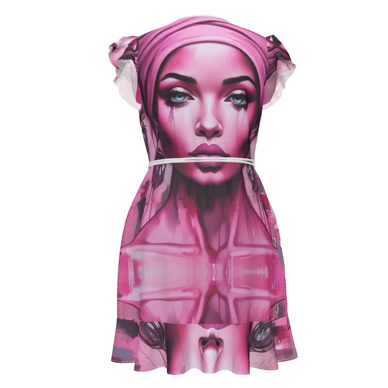 Rich and Rich 'Her Eyes' Pink Designer Women's Tea Dress