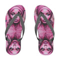 R&RH 'Her Eyes' Pink Designer Flip Flops with poly-satin straps on sturdy foam base