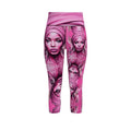 R&RH 'Her Eyes' pink designer sports leggings made from flexible Lycra fabric