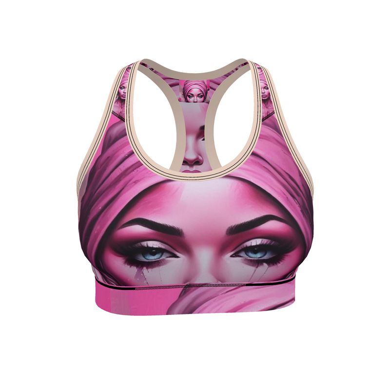 R&RH 'Her Eyes' Pink Designer Sports Bra