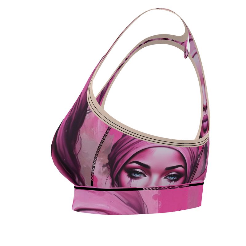 R&RH 'Her Eyes' Pink Designer Sports Bra