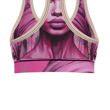 Load image into Gallery viewer, R&amp;RH &#39;Her Eyes&#39; Pink Designer Sports Bra
