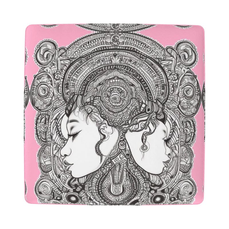 Rich and Rich Pink Destiny Designer Originals Home Decor Footstool in plush pink velour fabric