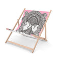 Designer double deckchair with FSC certified beech wood frame and poly canvas sling