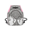 Rich and Rich Pink Destiny Designer Originals Women's Bucket Backpack in Nappa leather with adjustable straps