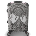 Rich and Rich Pink Destiny Designer Original Suitcase with 4 swivel wheels and printed canvas hard shell