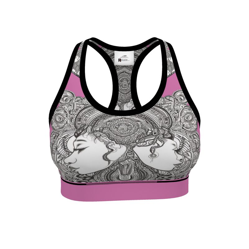 Rich and Rich Pink Destiny Designer Sports Bra made with Flex Sport Lycra fabric