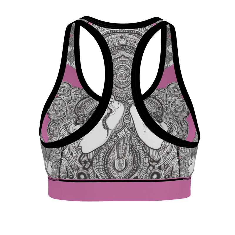 Rich and Rich Pink Destiny Designer Sports Bra made with Flex Sport Lycra fabric
