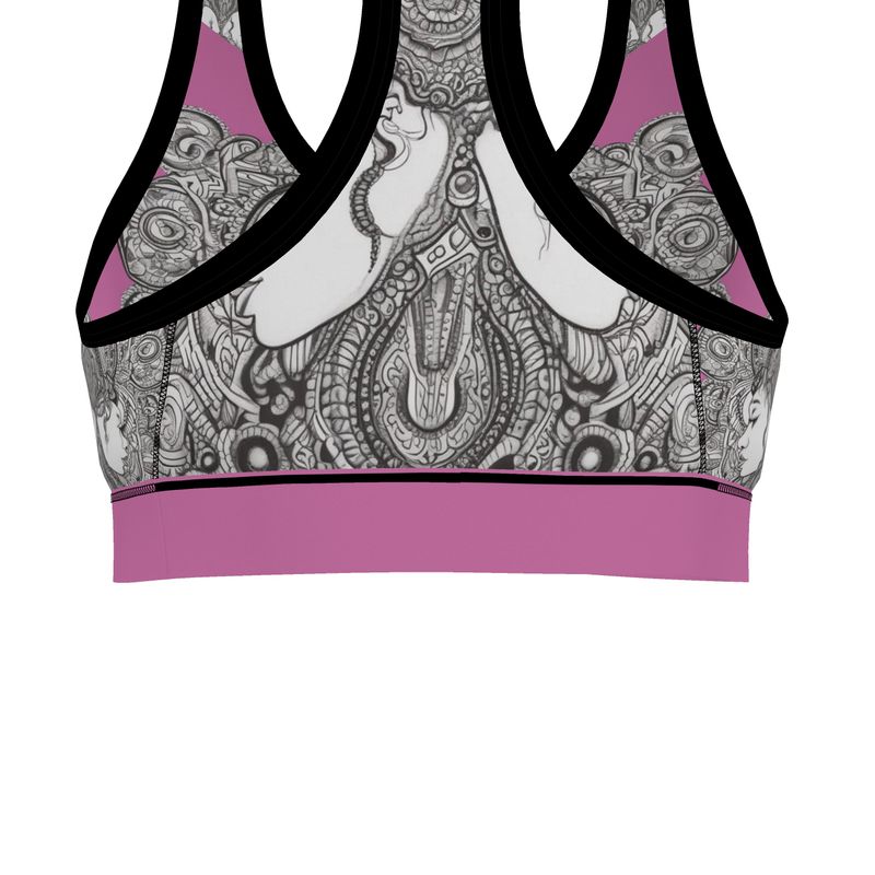 Rich and Rich Pink Destiny Designer Sports Bra made with Flex Sport Lycra fabric