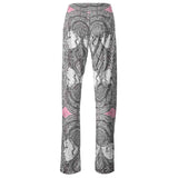 Pink wide-leg women's trousers with elasticated waistband, drawstring and lined pockets — product detail