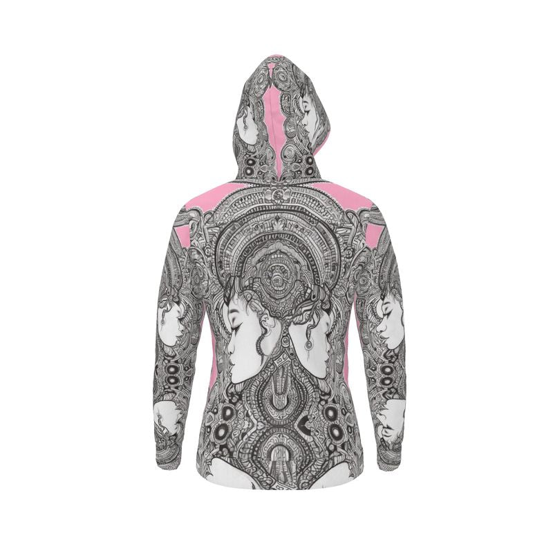 Rich and Rich Pink Destiny Designer Original Hoodie front view in pink color