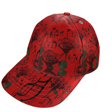 Load image into Gallery viewer, R&amp;RH Musical Lyrics Unisex Red Baseball Cap
