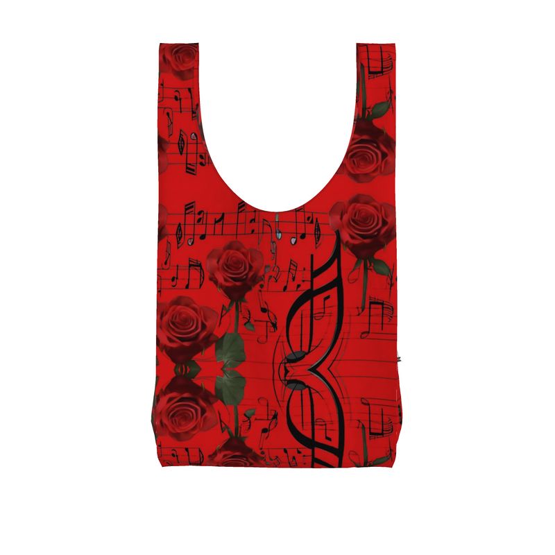 R&RH Musical Lyrics Red Parachute Shopping Bag