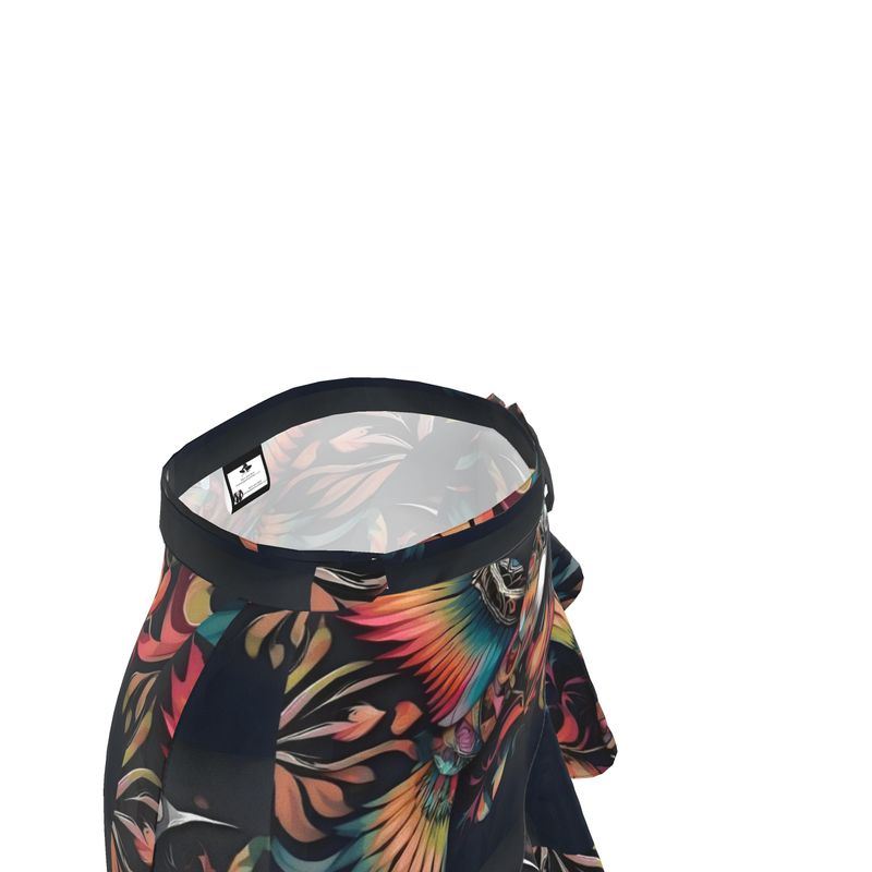 Flounce Skirt by Contrado in soft poly crepe fabric with wrap design and belt tie