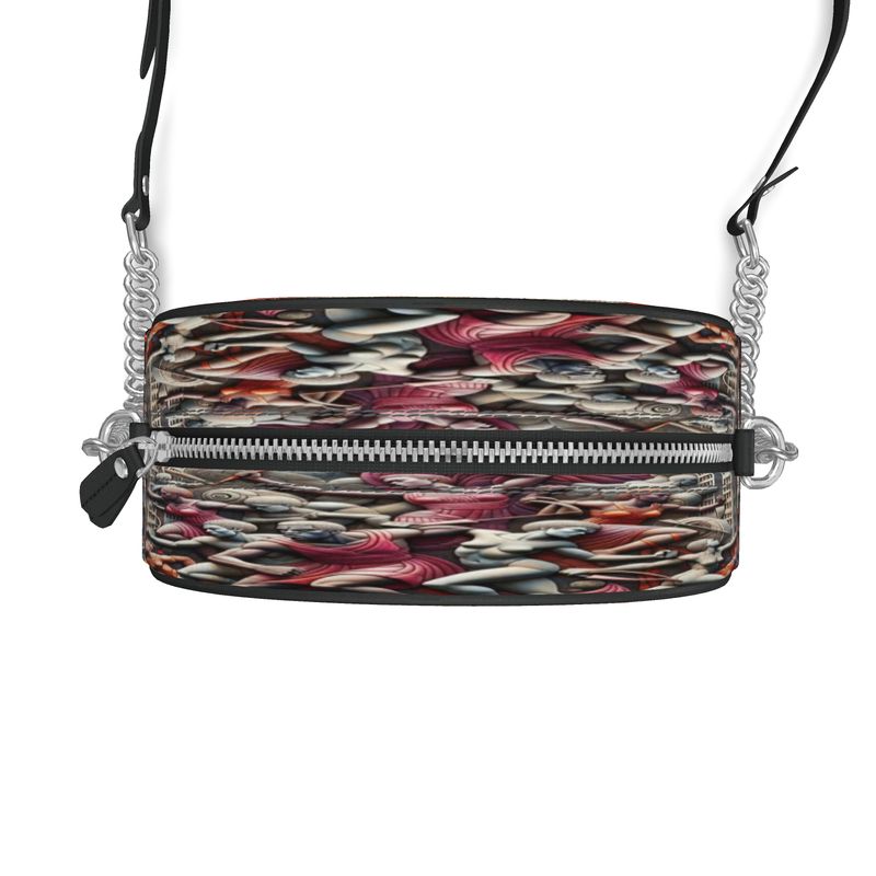 Rich and Rich Greek Mythology Abstract Women's Round Box Bag made of premium Nappa leather