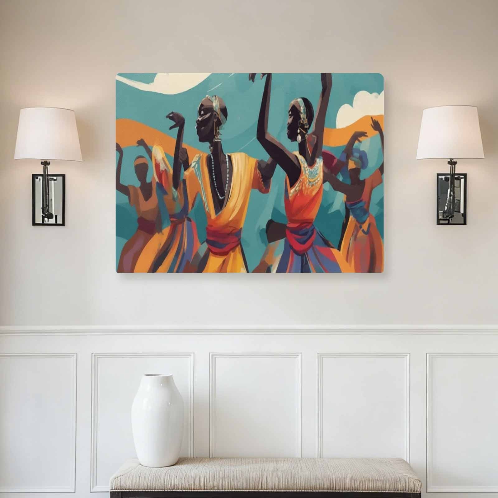 Rich and Rich The Dance 32x24 Canvas Wall Art with vibrant dance scene