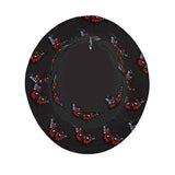 Reversible black bucket hat with butterfly illustration, woven material — product detail