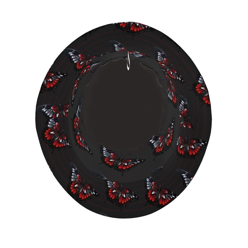 Rich and Rich Women's Black Artistic Butterfly Bucket Hat in denim