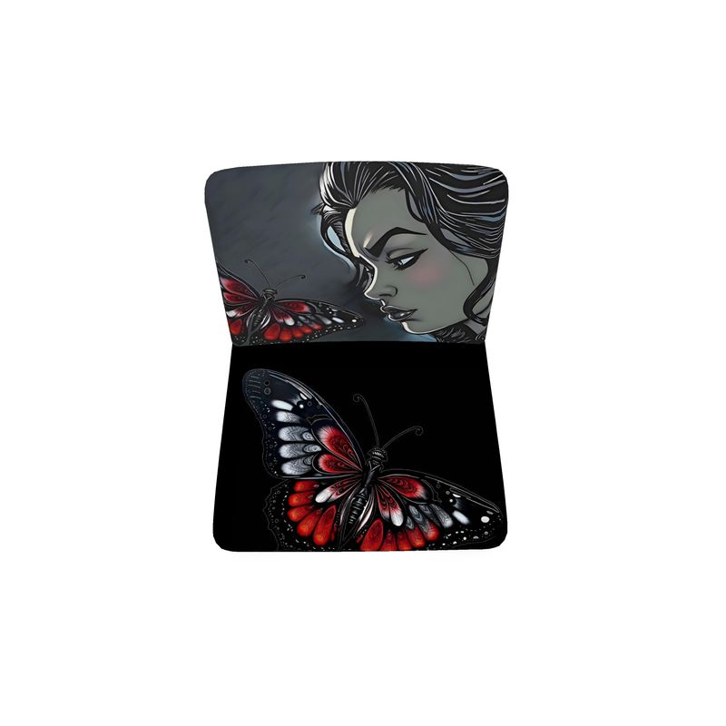 Rich and Rich Black Occasional Chair with Butterfly Graphic Design