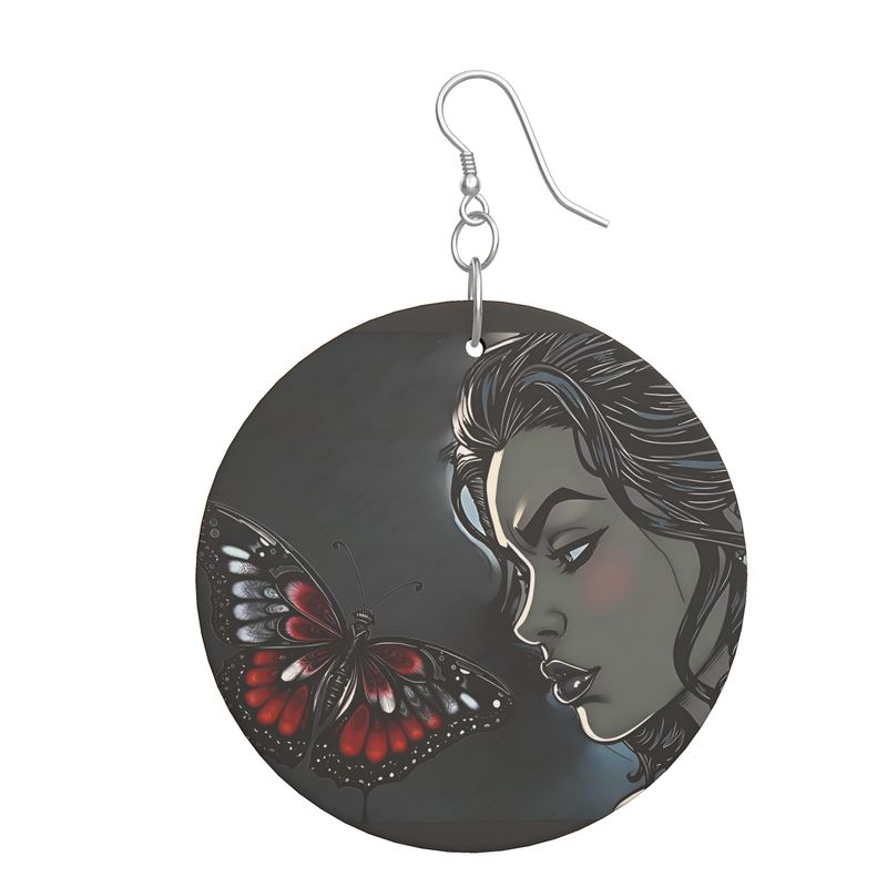 Rich and Rich Artistic Graphic Jewelry Designs Wooden Earrings Organic Shapes