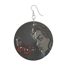 Load image into Gallery viewer, Rich and Rich Artistic Graphic Jewelry Designs Wooden Earrings Organic Shapes

