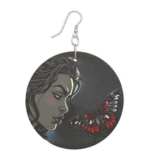 Load image into Gallery viewer, Rich and Rich Artistic Graphic Jewelry Designs Wooden Earrings Organic Shapes
