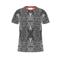 Men's gray t-shirt featuring an all-over bold tiger print