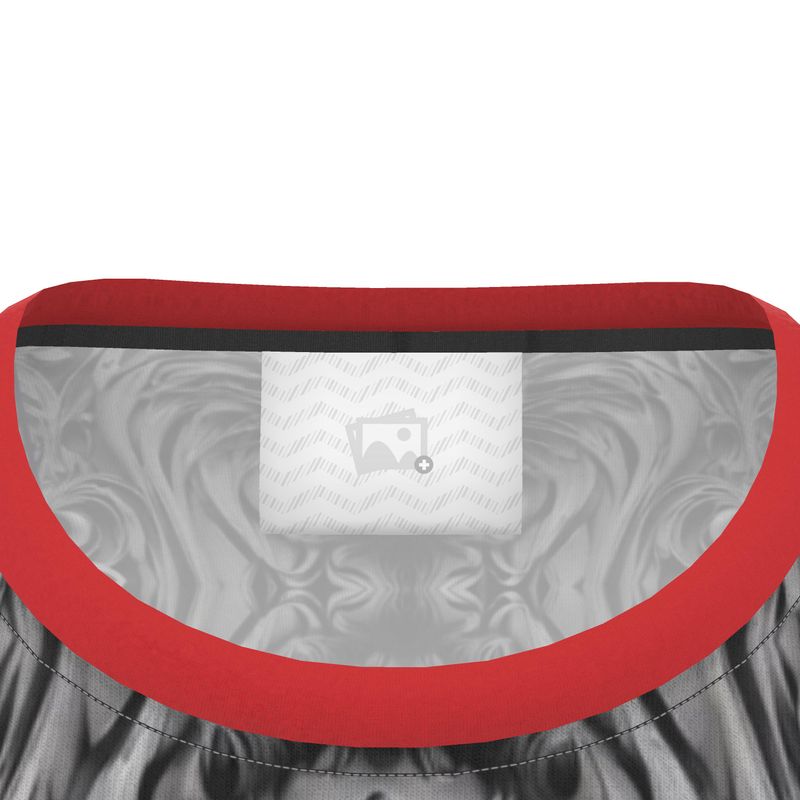 Men's gray t-shirt featuring an all-over bold tiger print