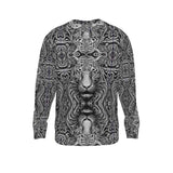 Gray unisex sweatshirt with animal portrait artwork, ribbed cuffs and relaxed fit