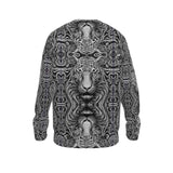 Gray unisex sweatshirt with animal portrait artwork, ribbed cuffs and relaxed fit — alternate view