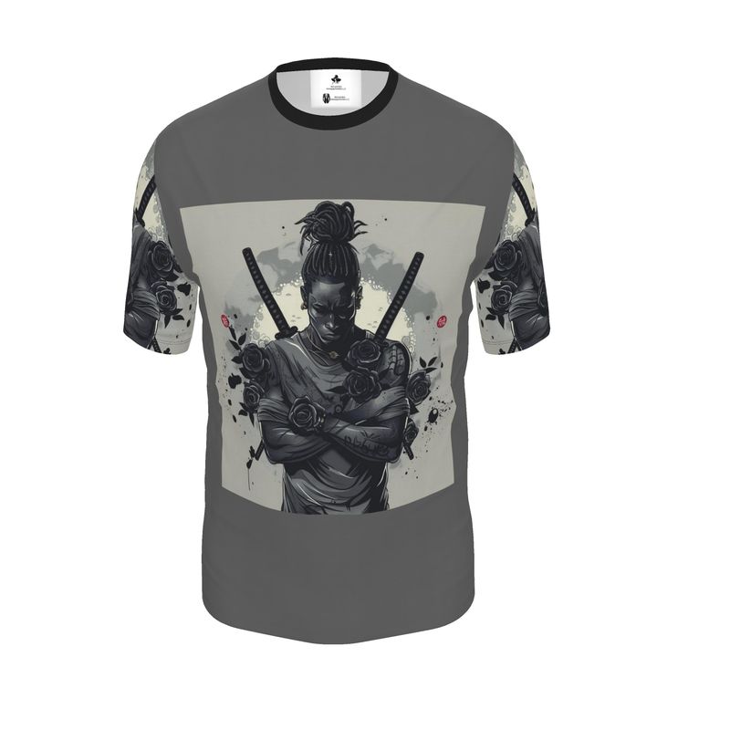Rich and Rich Ninja With Swords Made Of Black Roses Grey Men's T-Shirt