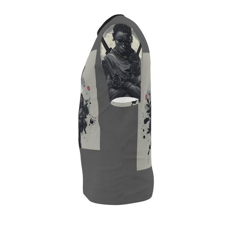 Rich and Rich Ninja With Swords Made Of Black Roses Grey Men's T-Shirt
