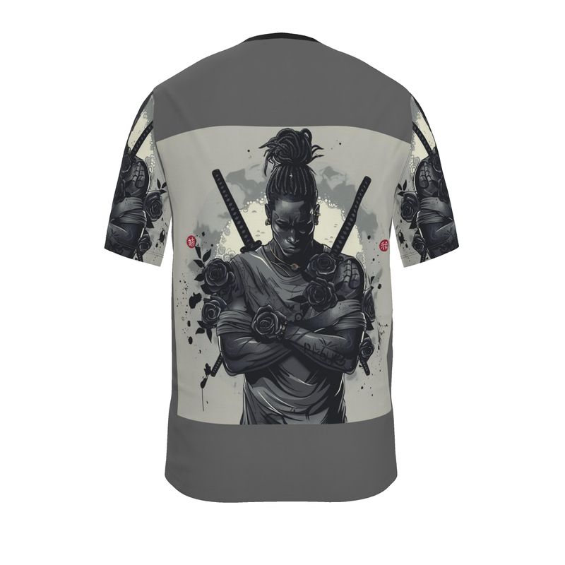 Rich and Rich Ninja With Swords Made Of Black Roses Grey Men's T-Shirt