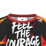 Black men's t-shirt with 'Courage' design, rounded ribbed neckline and relaxed fit — additional view 6