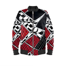 Load image into Gallery viewer, R&amp;RH Mens Burgandy and Black Checker Bomber Jacket
