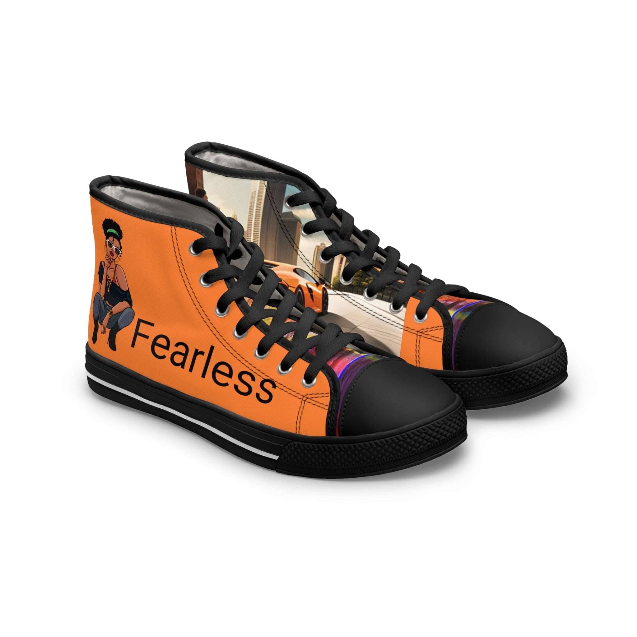Women's high-top wedge trainer with round toe, wraparound print, memory foam insole and rubber outsole
