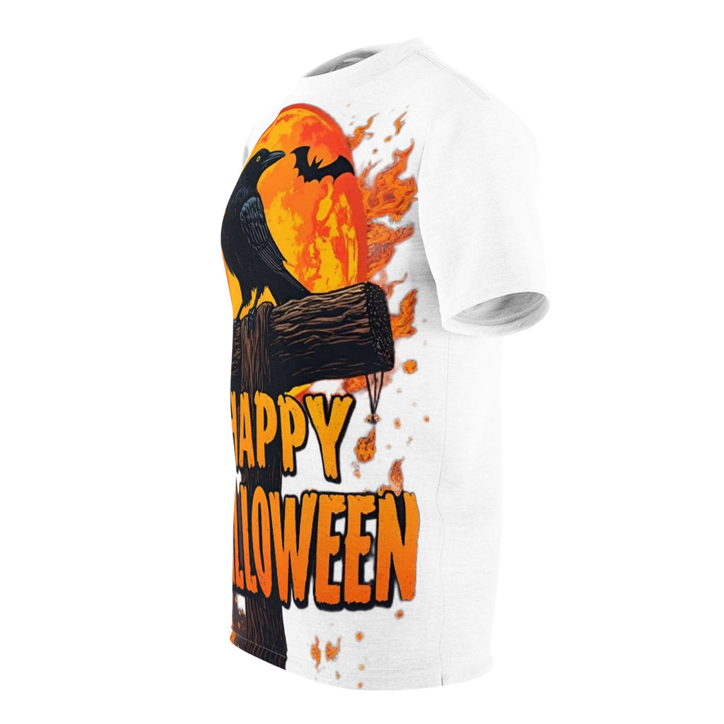 Halloween Unisex Tee, Spooky Graphic Shirt, Crow Design, Fall Fashion, Trick or Treat Apparel, Halloween Party Top