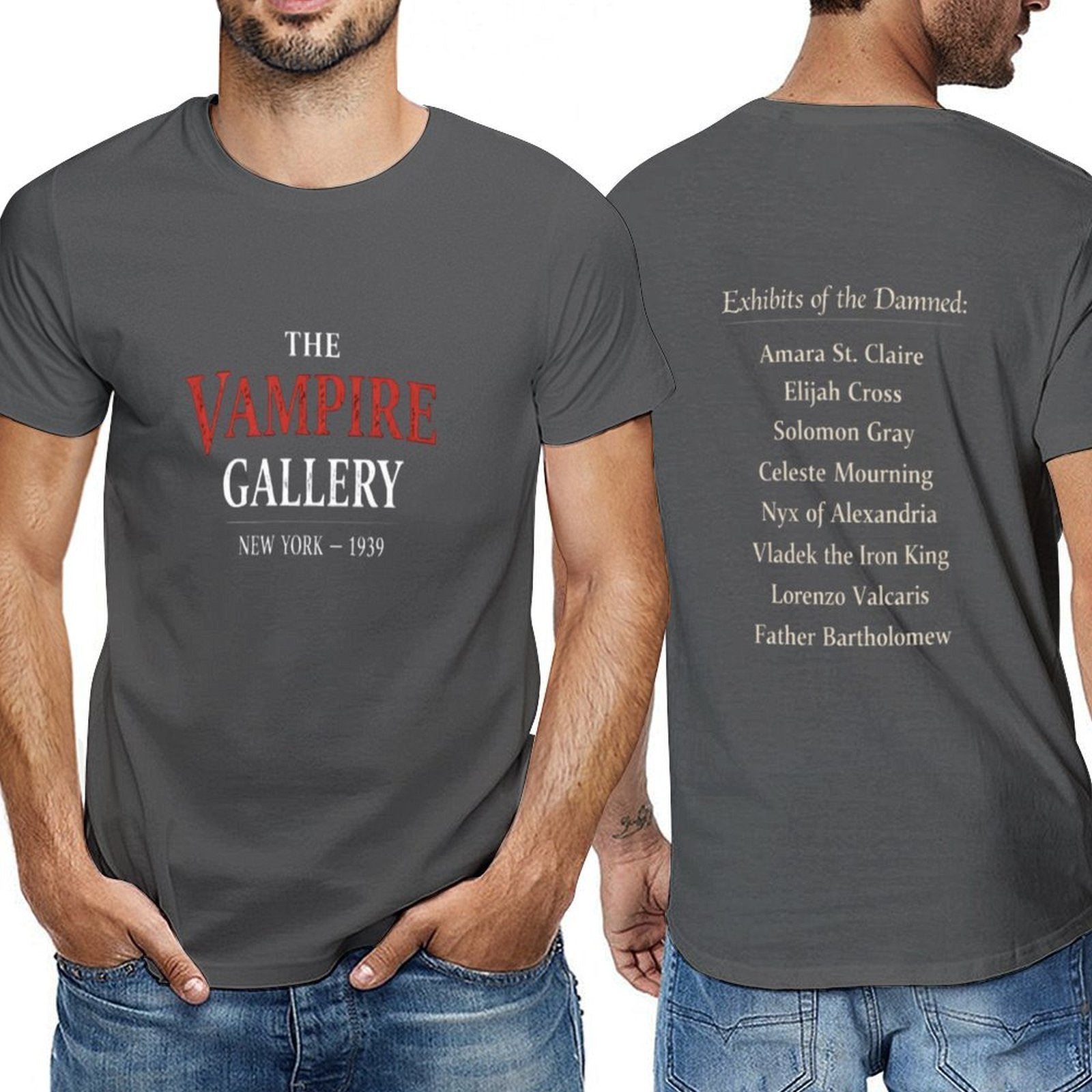 The Vampire Gallery Men's Short Sleeve T-Shirt featuring vampire graphic design