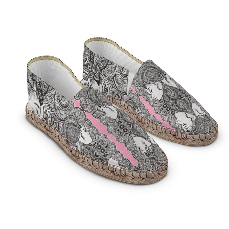R&RH Women's Caricature Pink Espadrilles