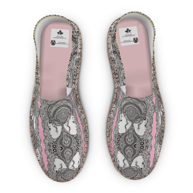 R&RH Women's Caricature Pink Espadrilles