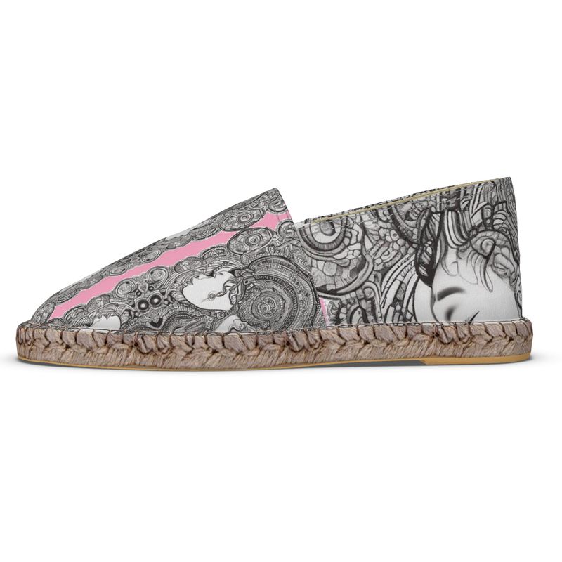 R&RH Women's Caricature Pink Espadrilles
