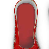 Red slip-on espadrilles with caricature-style print, jute insole and rubber sole — additional view 12