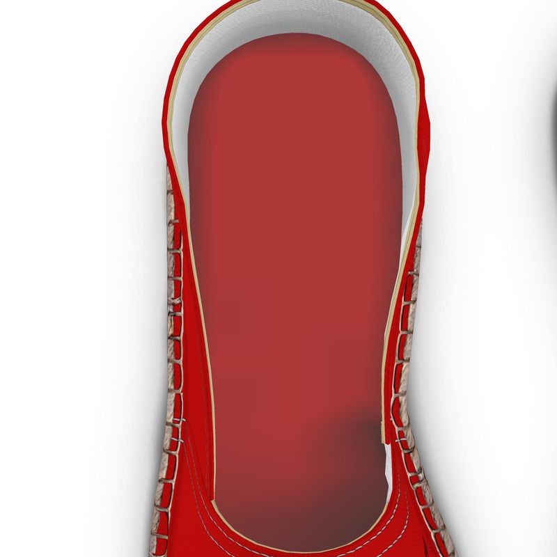 Rich and Rich Women’s Red Caricature Espadrilles | Handmade Summer Slip-On Shoes with Jute Insole