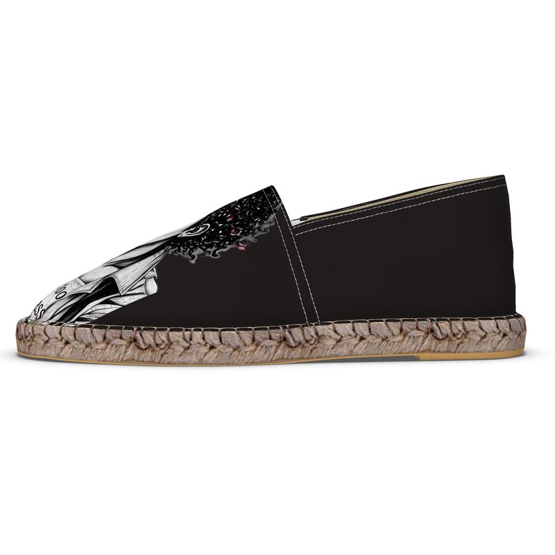 R&RH Women’s Inspirational Black Espadrilles | Handmade Jute Slip-On Shoes