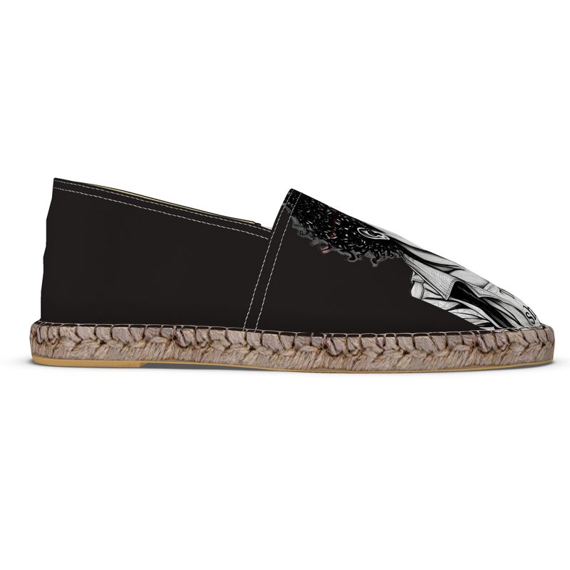 R&RH Women’s Inspirational Black Espadrilles | Handmade Jute Slip-On Shoes
